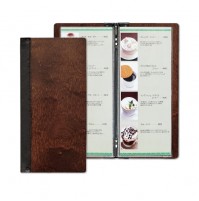 書夾款木製菜單本(A4縱長-4P)
